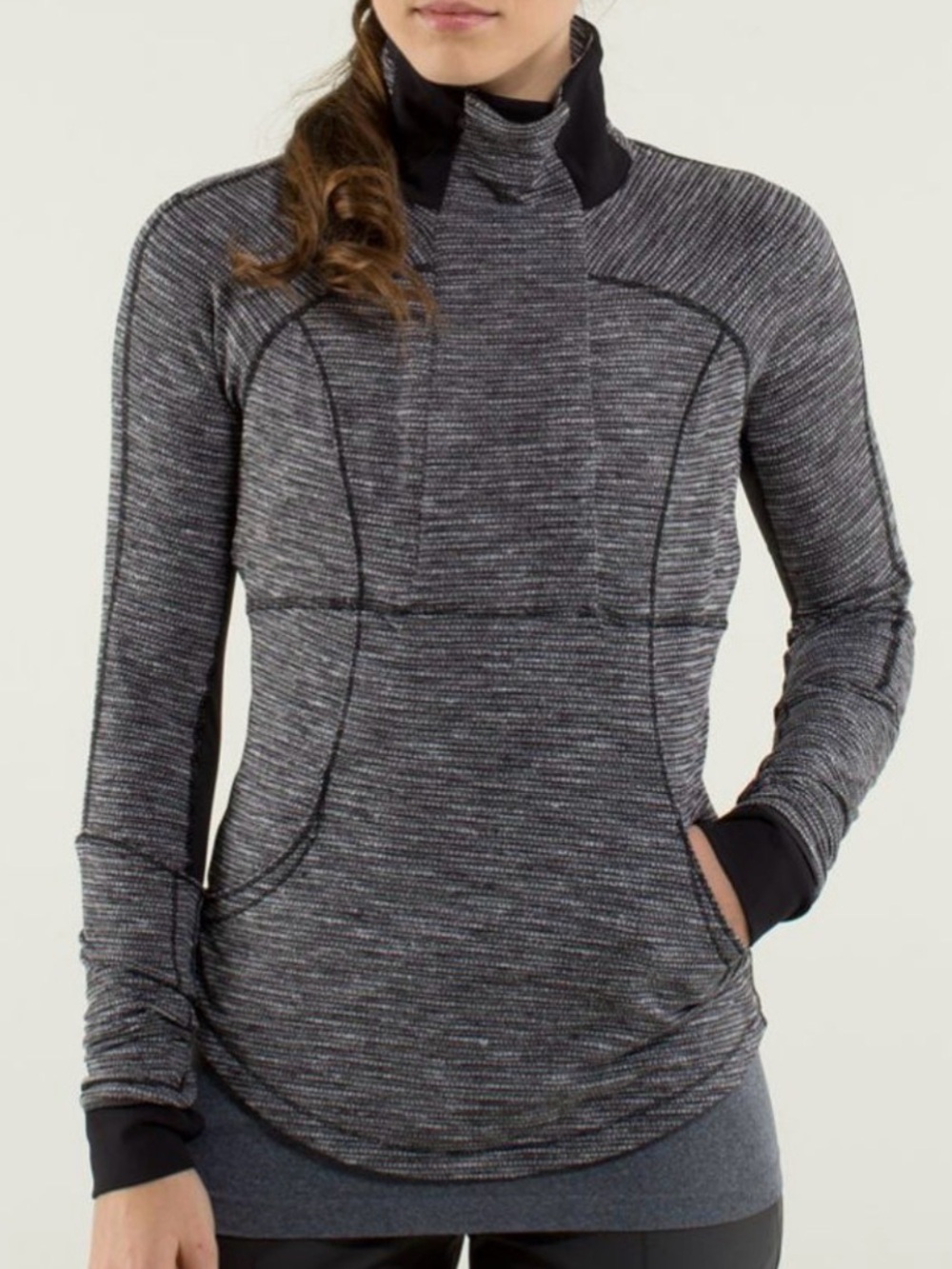 Lululemon Base Runner 1/2 Zip in Coco Pique Black‎ Women’s Size 8